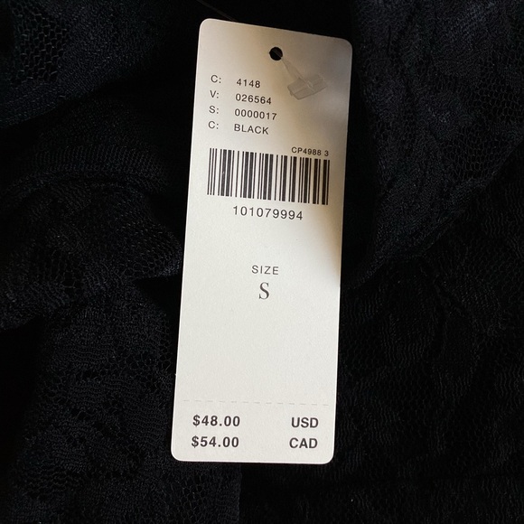 Anthropologie Crewneck Short-Sleeve Top Black Lace Tee NEW Small - Picture 13 of 15